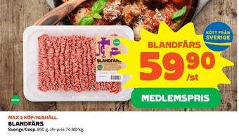 Coop Konsum Blandfärs erbjuda