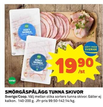 Coop Extra Smörgåspålägg tunna skivor erbjuda