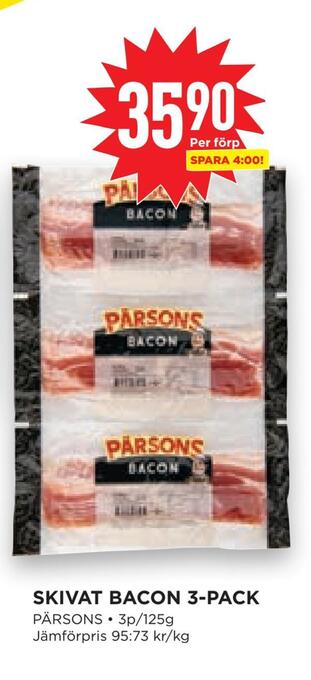 Willys Hemma Skivat bacon 3-pack erbjuda