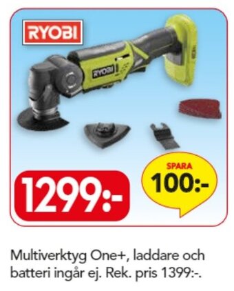 Bo Ohlsson Ryobi Multiverktyg One+, laddare och batteri ingår ej erbjuda