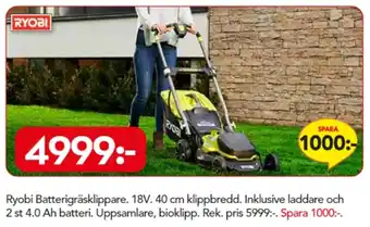 Bo Ohlsson Ryobi Batterigräsklippare erbjuda