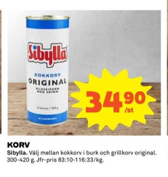 Coop Sibylla kokkorv erbjuda
