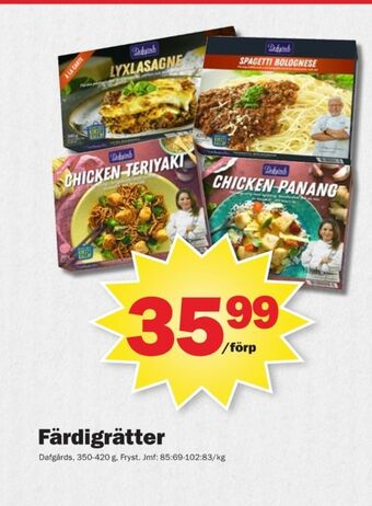 Pekås Dafgårds färdigrätter erbjuda