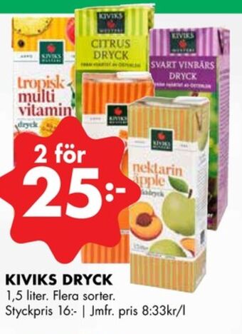 ÖoB Kivik fruktdryck erbjuda