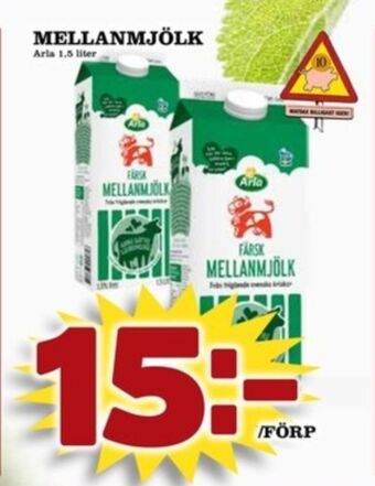 Matdax Arla mellanmjölk erbjuda