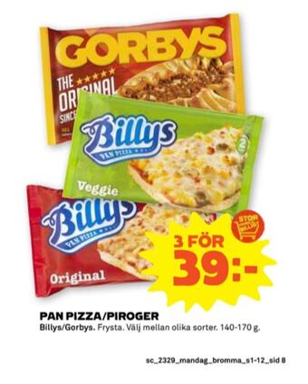 Stora Coop Billys pizza erbjuda
