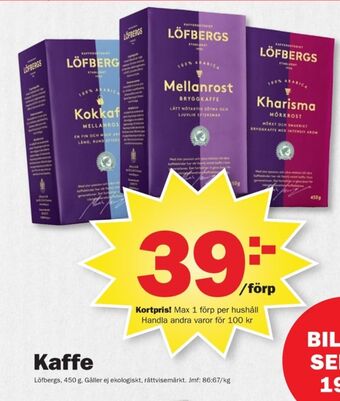 Pekås Mellanrost kaffe malet erbjuda