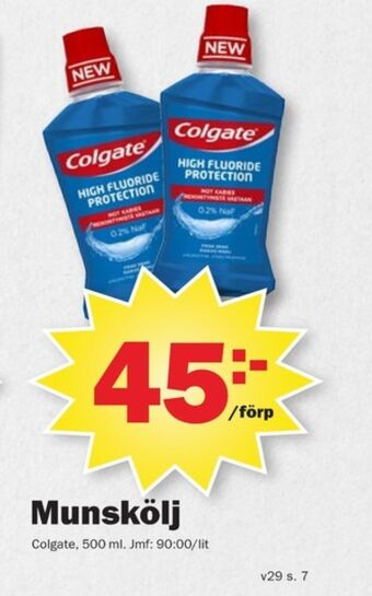 Pekås Colgate munskölj erbjuda