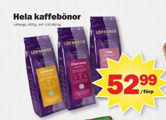 Pekås Jubileum kaffebönor erbjuda