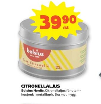 Stora Coop Bolsius doftljus erbjuda