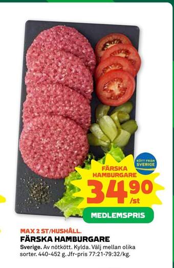 Stora Coop Färska hamburgare erbjuda