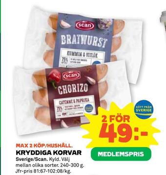 Stora Coop Kryddiga korvar erbjuda