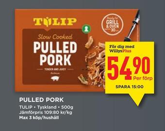 Willys Pulled pork erbjuda