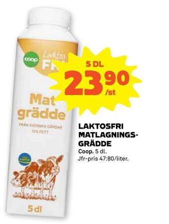 Stora Coop Laktosfri matlagningsgrädde erbjuda