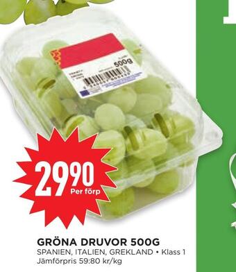 Willys Gröna druvor 500g erbjuda