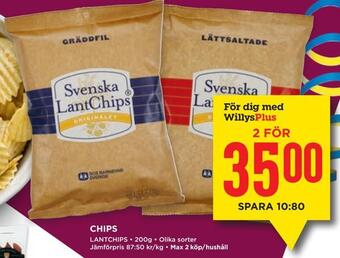 Willys Chips erbjuda