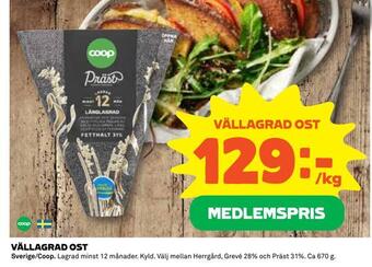Coop Vällagrad ost erbjuda