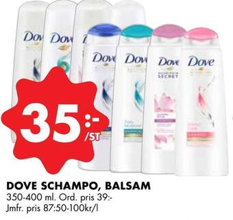 ÖoB Dove schampo, balsam erbjuda
