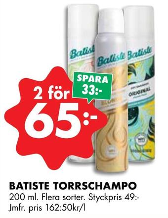 ÖoB Batiste torrschampo erbjuda