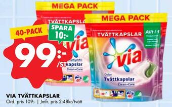 ÖoB Via tvättkapslar erbjuda