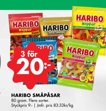 ÖoB Haribo småpåsar erbjuda
