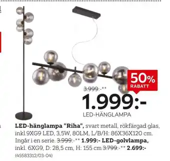 XXXLutz Led-hänglampa riha erbjuda