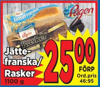Supergrossen Jättefranska/ rasker erbjuda
