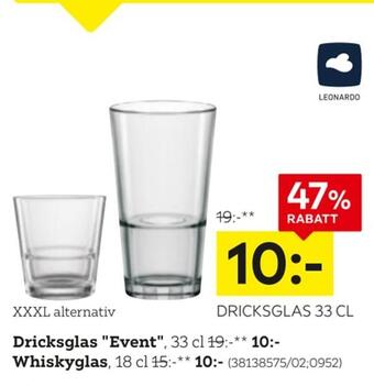 XXXLutz Dricksglas erbjuda