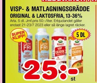 Nya Pulsen Visp- & matlagningsgrädde erbjuda