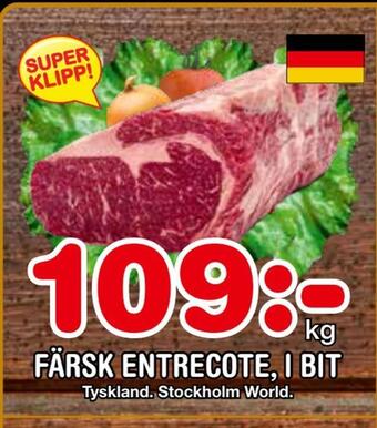 Nya Pulsen Färsk entrecote, i bit erbjuda