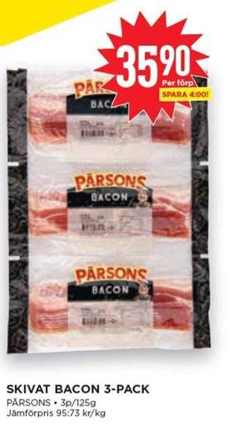 Willys SKIVAT BACON 3-PACK erbjuda