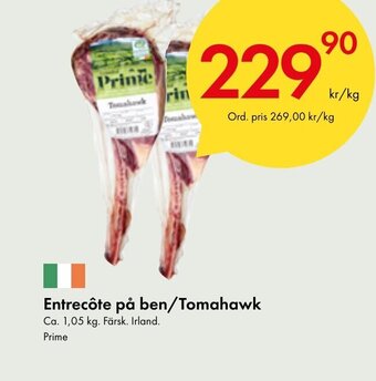 Snabbgross Entrecôte på ben/Tomahawk erbjuda