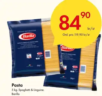 Snabbgross Pasta 5 kg. Spaghetti & Linguine. Barilla erbjuda