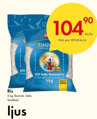 Snabbgross Ris 5 kg. Basmati. Sella. Sindibad erbjuda