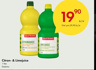 Snabbgross Citron- & Limejuice 1 liter. Gastrino erbjuda