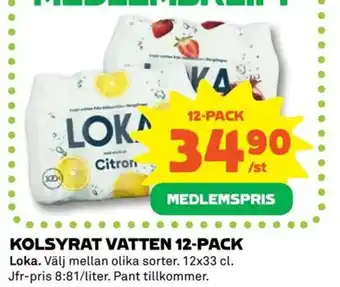 Coop KOLSYRAT VATTEN 12-PACK Loka erbjuda