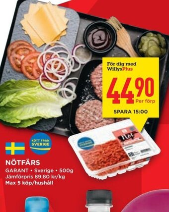 Willys Hemma NÖTFÄRS GARANT erbjuda