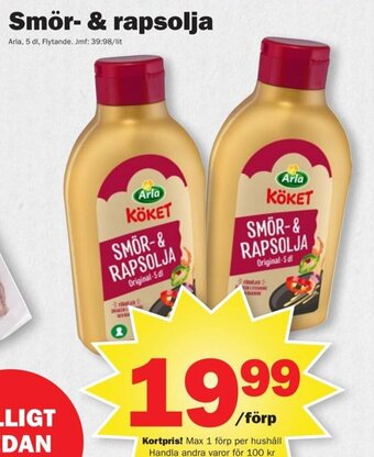 Pekås Smör- & rapsolja Arla erbjuda
