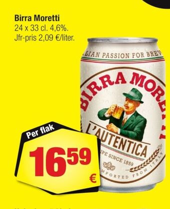 Calle Birra moretti öl erbjuda