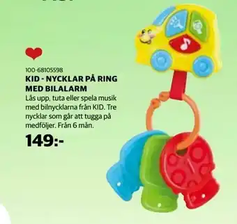 Kid - nycklar på ring med bilalarm
