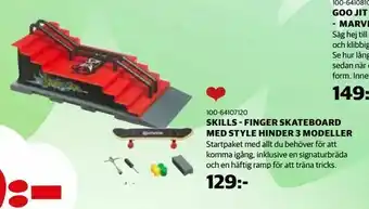 Lekia Skills - finger skateboard med style hinder 3 modeller erbjuda