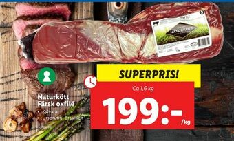 Lidl Naturkött Färsk oxfilé erbjuda