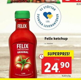 Lidl Felix ketchup erbjuda