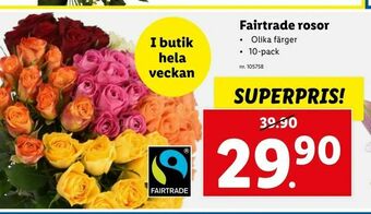 Lidl Fairtrade rosor erbjuda