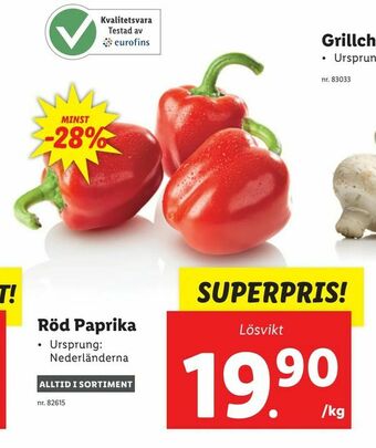 Lidl Röd Paprika erbjuda