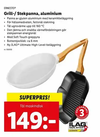 Lidl Grill-/ Stekpanna, aluminium erbjuda