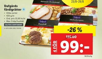 Lidl Dafgårds färdigrätter erbjuda