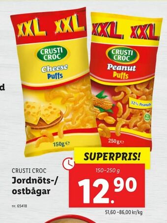 Lidl Jordnöts-/ ostbågar erbjuda