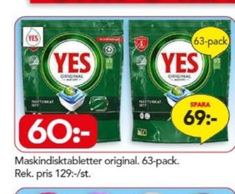 Yes diskmaskintabs