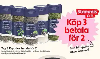 Tag 3 Kryddor betala för 2 Santa MariaSanta Maria